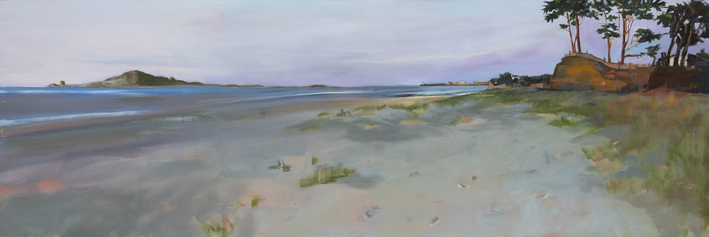 Beach Walk Evening Painting by Una Sealy