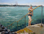 Northside Swim Painting by Una Sealy