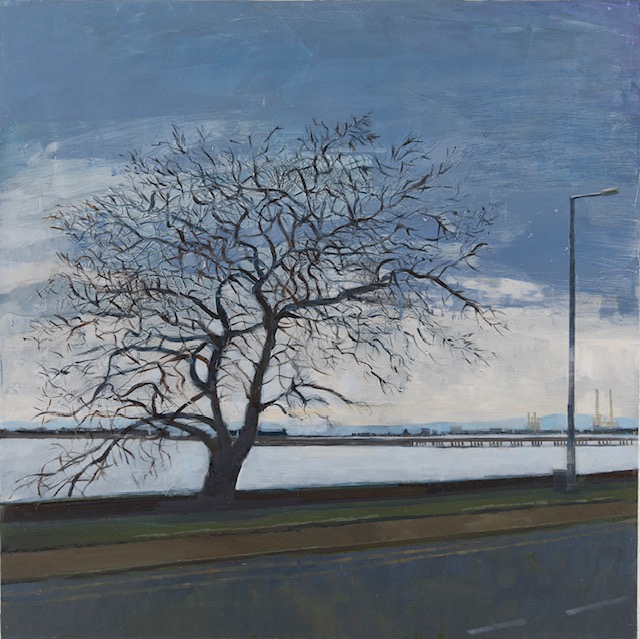Last tree on the coast road, Oil on board, 70 x 70 cm, 2018